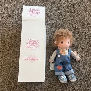 Precious Moments Plush Doll in Blue Overalls